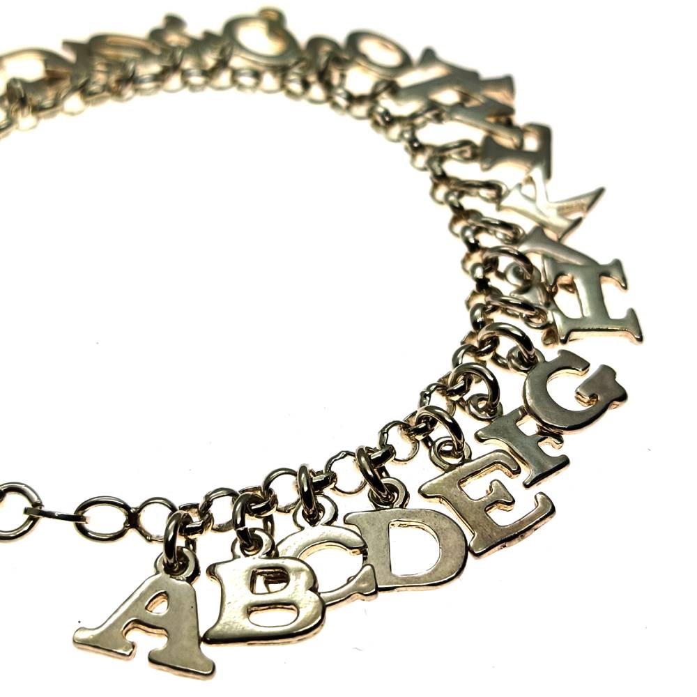【銀製】A to Z アルファベット イニシャル ブレスレット Alphabet Initial Bracelet