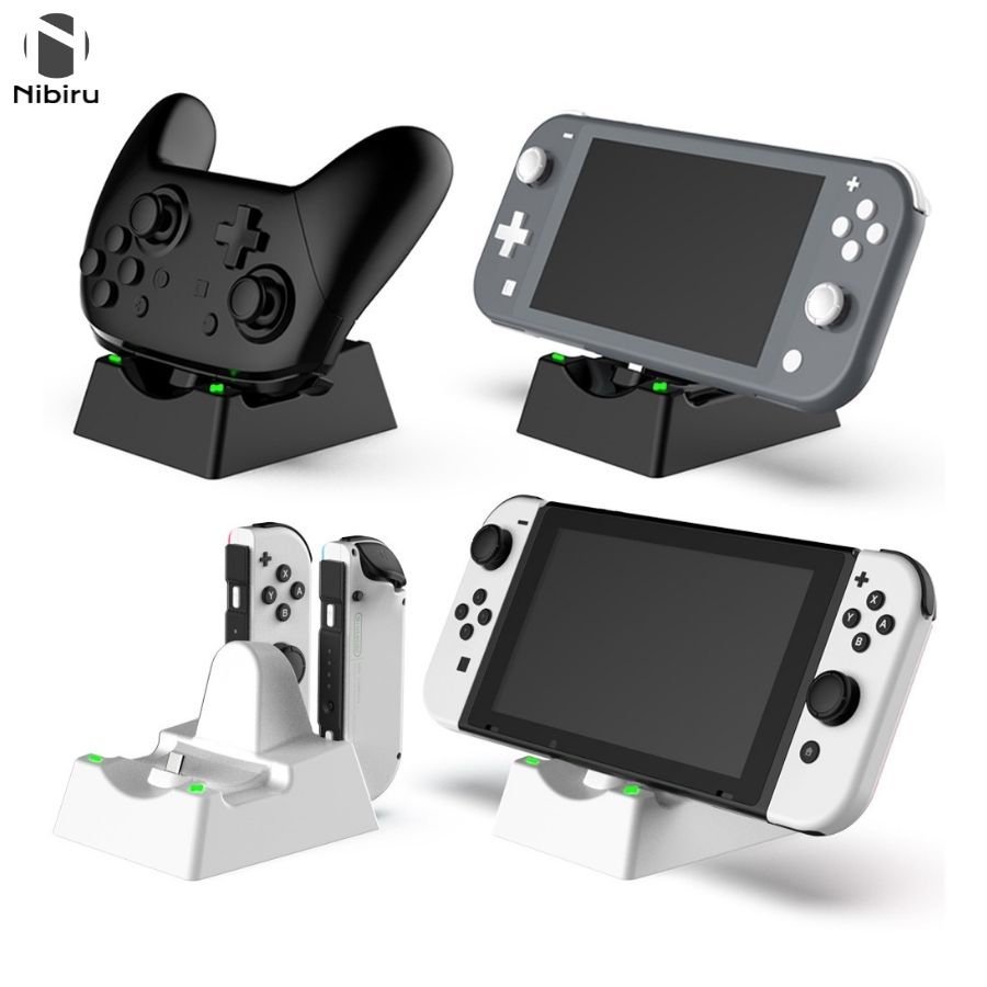 【日本企業】「二ビル公式」 Switch本体 充電器 充電 Switch スタンド ジョイコン コントローラー nintendo Switch oled switch用 充電器 TypeC タイプC 充電口 多機能 パイロットランプ 黒 白 switch こどもの日 ギフト 送料無料