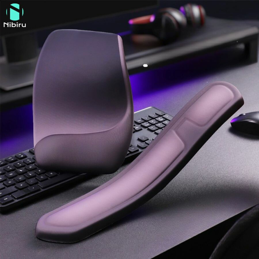 リストレスト セット 手首サポート キーボード マウス クッション パームレスト アームレスト キーボード マウスサポート キーボードサポート パープル ブラック NIBIRU 公式