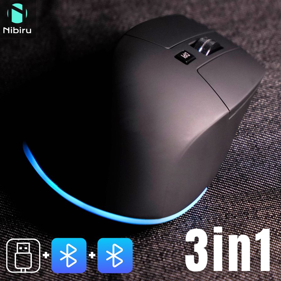 【3台接続】ワイヤレスマウス Bluetooth 光る RGB ライト 2.4G DPI カウント 無線マウス おしゃれ 仕事..