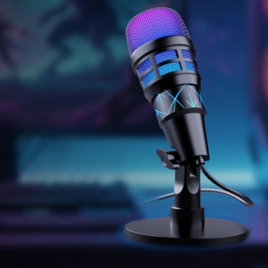 充電いらず コンデンサーマイク usb ゲームマイク 配信マイク 会議マイク 録音マイク マイクスタンド付き コンパクト ノイズキャンセリング 卓上 有線 USBマイク PCマイク USB RGB ゲーミング デスクトップ カーディオイド指向性 コンデンサーマイク 多種端末対応