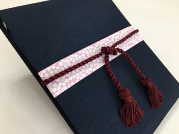 ゲストブック 結婚式 芳名帳 和風 上品 シンプル 当日記入用 バインダー式 二次会 受付 【縁結び 紅・紺 】