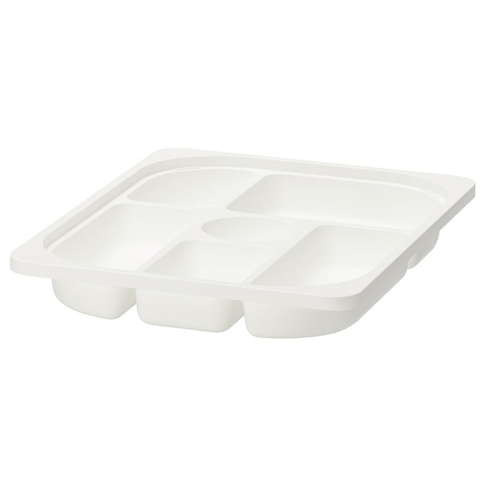 IKEA TROFAST トロファスト 収納トレイ 仕切り付き, ホワイト, 42x30x5 cm