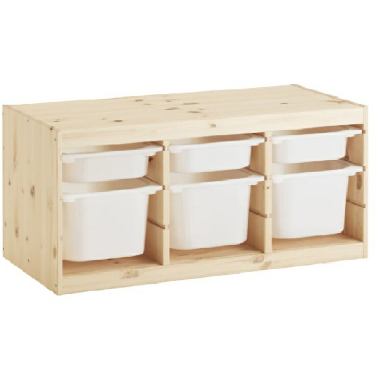 IKEA イケア TROFAST トロファスト 収納コンビネーション, ライトホワイトステインパイン/ホワイト93x44x53cm 10/24-27限定!P最大47倍!3%オフクーポン!