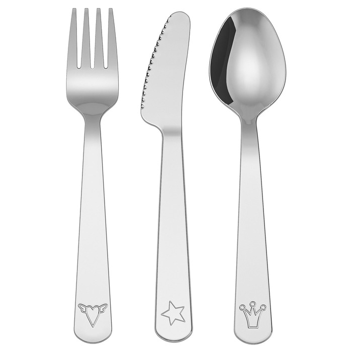 IKEA イケア FABLER ファブレル カトラリー3点セット 子供用 スプーン フォーク ナイフ 10158189