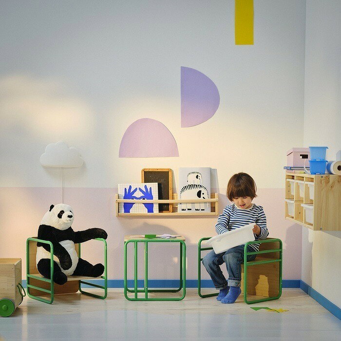 【完成品】IKEA イケア SMASKRAKE スモースクラケ 完成品 組立済み 子ども用チェア テーブルにもなる キッズチェア グリーン 70569748 組立済み 完成品 [2]