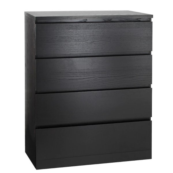 IKEA イケア MALM マルム チェスト 引き出し 4段 ブラックブラウン 80x100 cm
