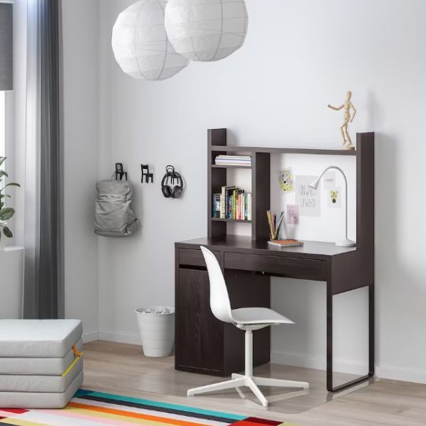＼マラソンP2倍 39クーポン有/IKEA イケア MICKE ワークステーション, ブラックブラウン (69926748) [2]
