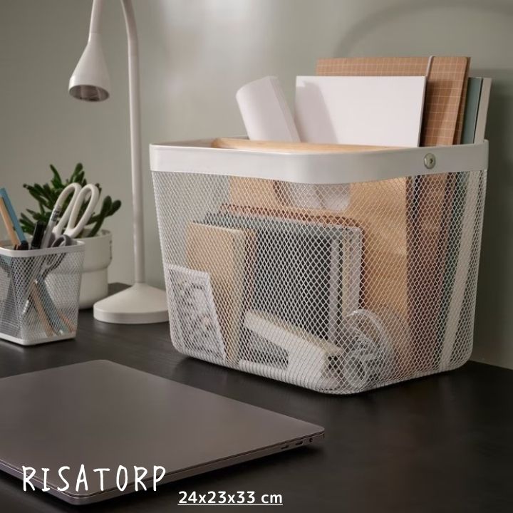 父の日 IKEA イケア RISATORP リーサトルプ バスケット 仕切り付き 33x24x23 cm ホワイト 705.303.98