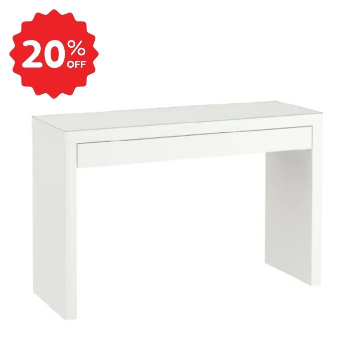 IKEA イケア MALM マルム ドレッシングテーブル ホワイト 120x41 cm 白 机 デスク 鏡台 化粧台 メイク台 コンソールテーブル おしゃれ 北欧 パソコンデスク 403.554.09 