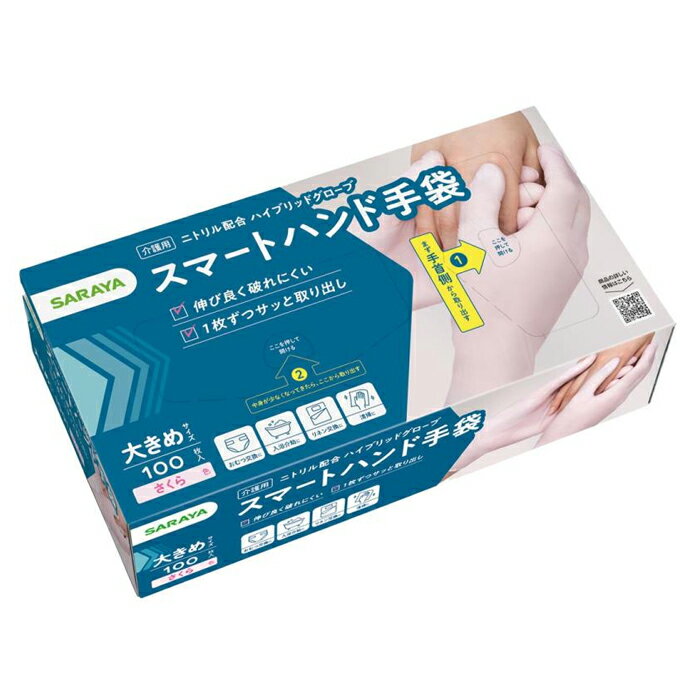 Other - スマートハンド手袋 おおきめ 100枚入り さくら色 サラヤ ニトリル手袋