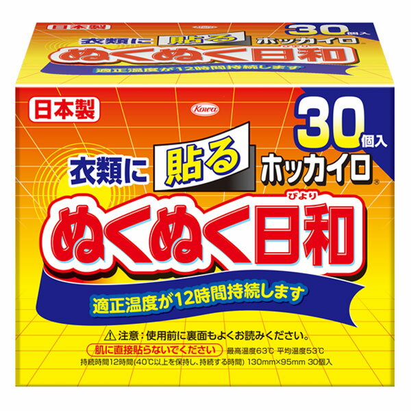 ホッカイロ ぬくぬく日和 貼る レギュラー 30個入 興和