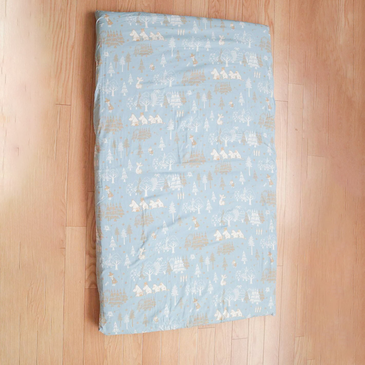 MOOMIN BABY ムーミン フィットシーツ 星と森 ベビーサイズ （70×120cm）標準サイズ 洗濯可 日本製 ベビーふとん　シーツ ダブルガーゼ 赤ちゃん布団 【ニシザキ】★ 3