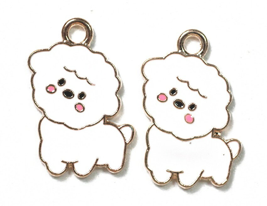1個 犬 動物 犬チャーム アニマル モチーフ メタルチャーム アクセサリーパーツ ハンドメイド 手芸材料