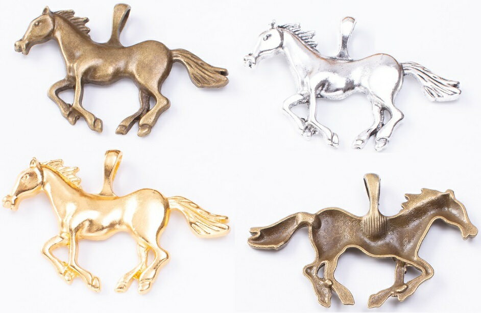 馬 1個 馬チャーム 競馬 モチーフ メタルチャーム ハンドメイド キーホルダー ペンダント アンティーク..