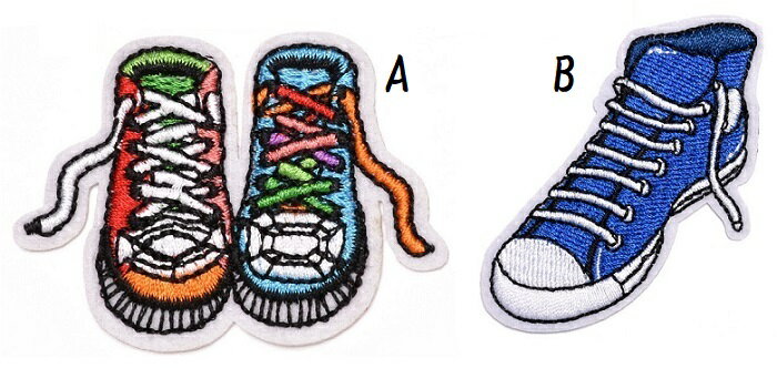 1枚 スニーカー 靴 ワッペン アップ