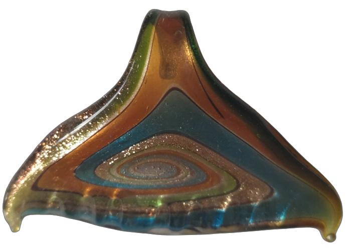 【楽天スーパーセール半額】ガラス ペンダントトップ 1個 クジラの尻尾 魚 デザインビーズ ネックレス ..