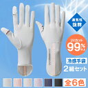 手袋 2枚セット UV手袋 レディース 接触冷感 指あり 日焼け対策 日焼け防止 UVグローブ スマホ対応 滑り止め 薄手 日焼け止め スマホ手袋 自転車 バイ...