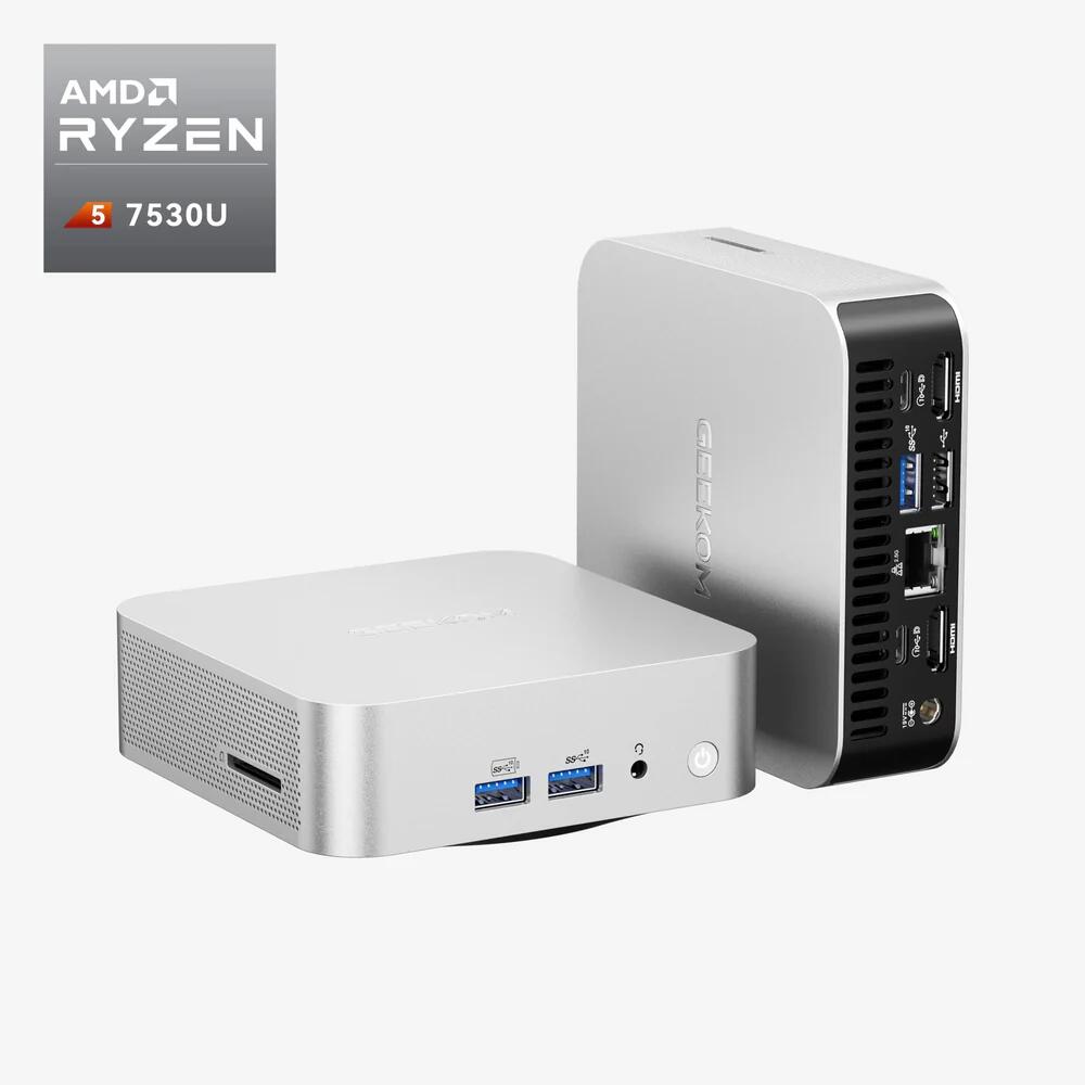 GEEKOM A5 Pro 2026エディション ミニPC AMD Ryzen R5-7530U 搭載(128GBメモリ/6TB SSD拡張対応) アルミボディ 高放熱 30dB Mini PC 4画面出力 8K@60Hz対応 SDカードスロット Win 11 Pro WiFi 6 Bluetooth LAN 技適認証済み 3年保証 オフィス 在宅勤務 ホームシアターに最適