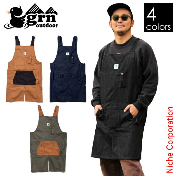 【土日も休まず出荷 】grn outdoor HIASOBI CAMPER APRON GO403Q アウトドア エプロン キャンプ ウェア トップス キッチン 焚き火