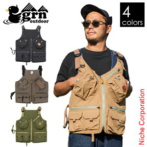 grn outdoor TEBURA VEST 21 GO9203Q ジーアールエヌアウトドア 手ぶら ベスト 大容量 ウィメンズ フィッシング アウトドアベスト キャンプベスト 売り尽くし