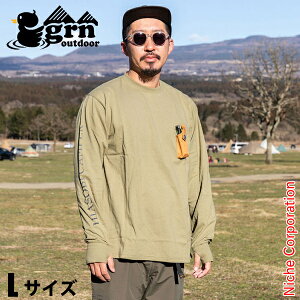 grn outdoor トップス HIASOBI CAMPER ロングスリーブ Tシャツ GO0105F 春夏 オリーブ L メンズ 長袖 難燃 nocu 秋冬