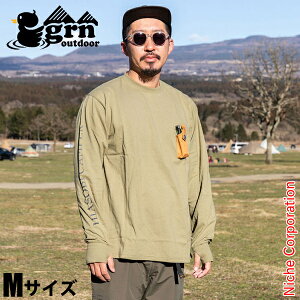 grn outdoor トップス HIASOBI CAMPER ロングスリーブ Tシャツ GO0105F 春夏 オリーブ M メンズ 長袖 難燃 nocu