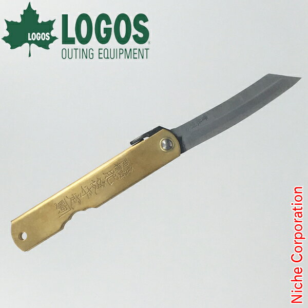 ロゴス LOGOS×肥後守 ナイフ 青紙 大 刃渡り:約7cm 83005001 アウトドアナイフ 日本製 Made in Japan キャンプ用品 日本製 M...