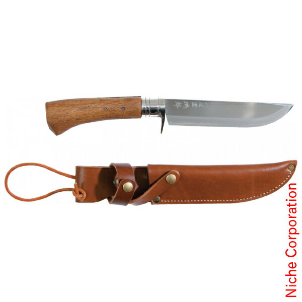 土佐打刃物 瑞鋒 剣鉈 五寸五分 165mm 磨き 革製鞘付き T-107L1 日本製 なた けんなた ケンナタ