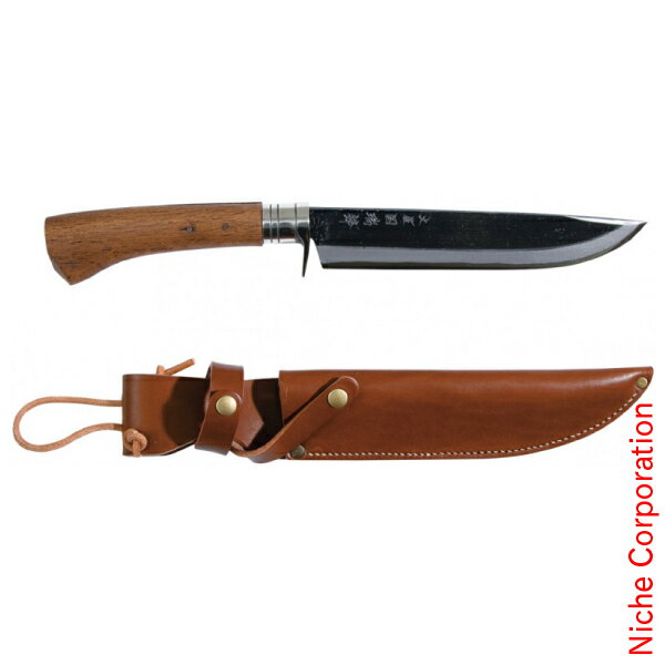 土佐打刃物 瑞鋒 剣鉈 七寸 210mm 黒打ち 革製鞘付き T-207L2 日本製 サバイバルナイフ 包丁 キャンプ