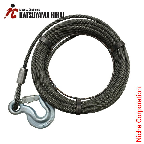 カツヤマキカイ T-7用ワイヤーロープ20m T-7-WR20 チルホール ウィンチ