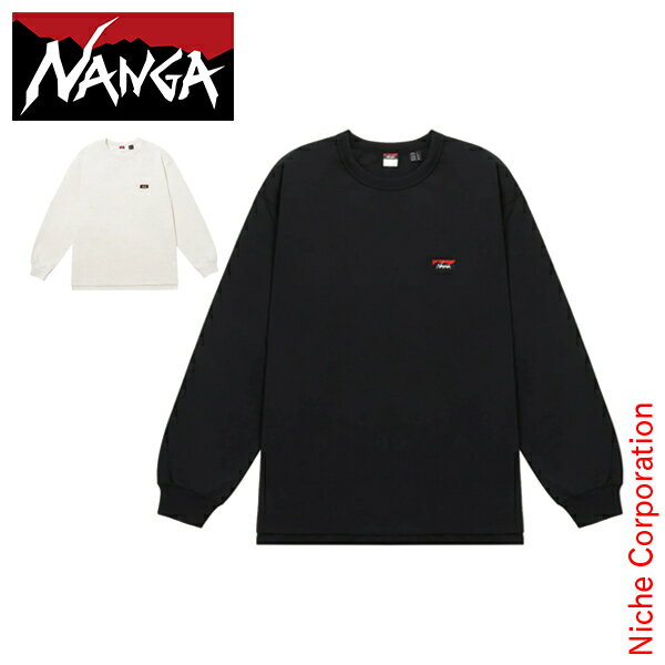 ナンガ エコハイブリッド ボックスロゴ エンブロイダリー ロングスリーブティー NW2411-1G803-A アウトドア ウェア トップス NANGA 長袖 Tシャツ ロゴ ワンポイント