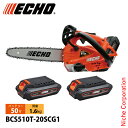 エコー 50Vトップハンドルソー 20cmスプロケット1Pバッテリー2個 ・充電器付き BCS510T-20SCG1 チェンソー 電動 電動チェーンソー バッテリーチェーンソー チェーンソー