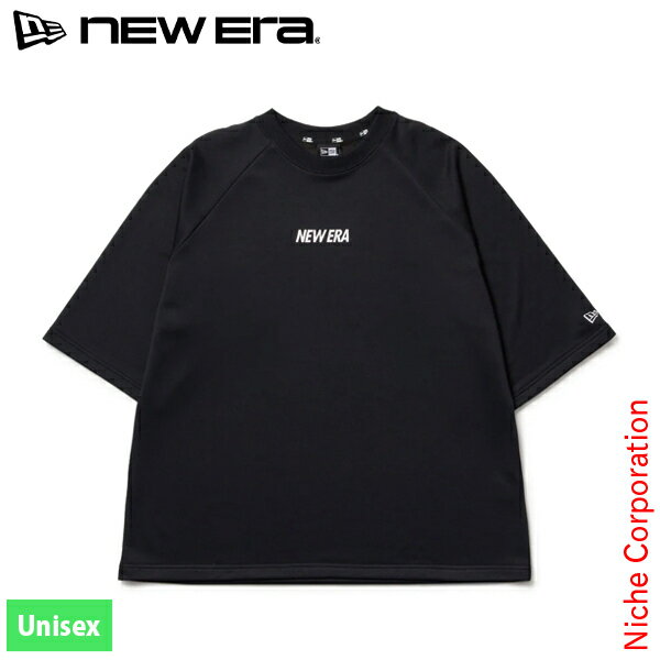 楽天ニッチ・エクスプレスニューエラ 半袖 ドライスウェット Tシャツ ワードマーク ブラック 14410163 アウトドア ウェア トップス ユニセックス ゆったり ビッグシルエット ラグラン 注目商品