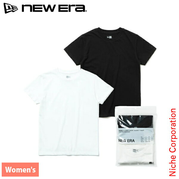 楽天ニッチ・エクスプレスニューエラ ウィメンズ 2パック 半袖 コットン Tシャツ ブラック/ホワイト 14476601 アウトドア ウェア トップス レディース 女性用 コットン 注目商品