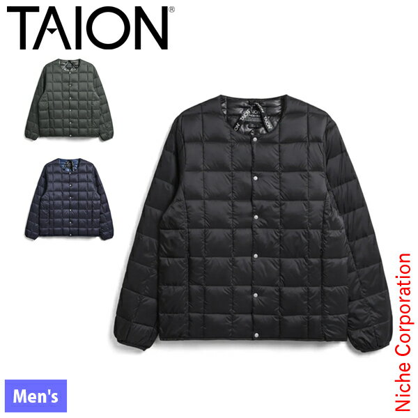 ダウンジャケット タイオン ベーシック クルーネックボタン インナーダウンジャケット TAION-104 アウ..