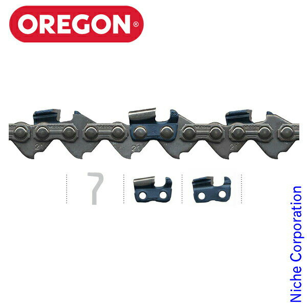 オレゴン(OREGON) チェンソー用 ソーチェン 【 21BP の後継品 】 [ 21BPX-072E ]プロも安心のキックバック抑制機能 マイクロチゼルカッターのBPXタイプは、その切削性能の高さから多くのプロに愛用されています。プロ用でありながら、新設計のドライブリンクでキックバックを大幅に削減。より安心して使用できるチェーンです。キックバックを抑制するバンパードライブリンクを備えたハイスピードチェーンです。タイストラップは、自動給油機構を備えたルーブリリンク仕様です。■仕様・品番：21BPX・ピッチ：.325'・ゲージ：.058'(1.5mm)・コマ数：72旧品番(21BP)と現行品番(21BPX)は互換性がございます。●38ccから58ccのチェンソーに11インチから20インチ（28cmから50cm）のガイドバーを装着する場合のチェーンです。素材オレゴン社が独自に開発した特許合金オレゴン社は創業時から、革新的なアイデアと卓越した製造技術、そして最良の素材を組み合わせた 『ベスト・プロダクツ』を市場にお届けすることを第一の目標にしております。最先端技術を駆使した製造ラインはもちろんのこと、あらゆる作業条件下でも最大の機能を発揮する 最良の原材料の追求。冶金研究をはじめ、幾度も積み重ねられてきたラボテスト、フィールドテストからのデータを活用しております。ウィットネスマーク（Witness MarkTM）オレゴン社のチゼルチェーン全製品と90PXには、上刃（トップ プレート）にウィットネスマークがついています。 これは、上刃の最善の角度を示しており、チェーンを正しく目立てするためのガイドになります。 トップ プレート(上刃)を正しい目立て角度で研ぐことができます。カッターの長さを均一に維持する目安になります。より簡単に、より正確にヤスリがけを行うことができます。バイブレーションソーチェーンの振動に関する最新の動き残念なことですがオレゴン社の技術をもってしても、チェンソーと振動は切り離せない関係にあります。 チェンソーを使用するということは、そのまま、ある程度の振動にさらされるという現実。 オレゴン社はチェンソーを長時間使用するプロの立場で、この振動をいかに制御するかを重要な テーマとして追求し続けてきました。バイブバンチェーンは、こうした切断のメカニズムの解析を はじめとするさまざまな研究成果の1つとして実現しました。振動が引き起こすと考えられるリスクを大幅に減少させるメカニズムです。バイブバン（Vibe-BanTM）ソーチェーンの振動が発生する仕組み個々のカッターの角が木材を咬む（材に衝突する）際に、ほぼ同時に3つのことが起こります。カッターが木材とバーのレールの間にとらえられて （挟まって）瞬間的に停止し、非常に激しい一時エネルギーを放出します。このエネルギーの一部がカッターのヒールとこれに向かい合うタイストラップを通じて、バーとチェンソーに伝導され、最終的に作業者の手に伝わります。もうひとつの振動エネルギーはショック波となり、チェーンを通じてドライブ スプロケットとパワーヘッドに伝わりますが、これも作業者の手に伝わります。振動を見分ける方法この20年間、チェンソー・メーカーはチェンソーのエンジン振動からユーザーの 手指を絶縁するための技術開発に努め、顕著な改善を達成しています。 しかし、振動に関する大きな問題の1つに、振動の違いを「感じ取る」ことは通常の場合不可能であるということがあります。違いを見分けるには、最新のノウハウと テスト・システムを駆使しなければなりません。オレゴン社は20年以上も前から、実用最先端技術によるシステムを導入して 振動を測定し続けています。この間、チェーンの設計とテスト装置テクノロジーも 着実に進歩してきましたが、ここにきて振動測定の努力が大きな成果として実を結びました。それがオレゴン・バイブバンチェーンです。このチェーンは、 振動レベルを25%あるいはそれ以上も減少させます。注油について高耐久を約束する多彩な注油システム注油はチェーンとガイドバー双方の寿命に大きな影響を及ぼします。 潤滑が悪いと、チェーンやガイドバーそれぞれの寿命を縮め、十分な性能を発揮できません。 さらに、作業の快適性や安全性を確保するうえでも、的確な注油を維持することは大切なポイントです。 オレゴンのソーチェーンには、潤滑をより効果的なものにするために特別に設計された さまざまな機構が組み込まれています。これら機構を採用することにより、潤滑油の最も効果的な循環が 確保されています。ルーブリリンク（LubriLinkTM）ルーブリリンクとは、チェーンのタイストラップに設けられた凹みのことで、オイルの 貯水槽のような役割を果たします。オレゴン0.404 ピッチ、3/8 ピッチ、91タイプチェーン、 0.325 ピッチチェーンに装備されています。利点チェーンオイルは通常は遠心力によってチェーンから離脱しますが、これをルーブリリンクで捕らえ、そこに貯えます。貯えられたオイルは、チェーンの回転が遅くなったり停止した際にチェーンのパーツにすばやく浸透していきます。このような、いわば追加注油機能によってチェーンとバーの寿命が延びます。チェーンのタイストラップは運転中に大きな曲げ圧力を受けていますが、ルーブリリンクの凹みはこの圧力を抑えることによってストラップの強度を高めています。チェーンの強度を持続させ、トラブルの発生を未然に防ぎます。チェーンの寿命が尽きた時点でもオイルがチェーン表面とジョイントに残っていることは、オレゴン社テストでも実証されています。----- オレゴン ソーチェン Oregon saw chain オレゴン ソーチェーン OREGON cutting chain -----最終更新：2014/12 適格請求書発行事業者