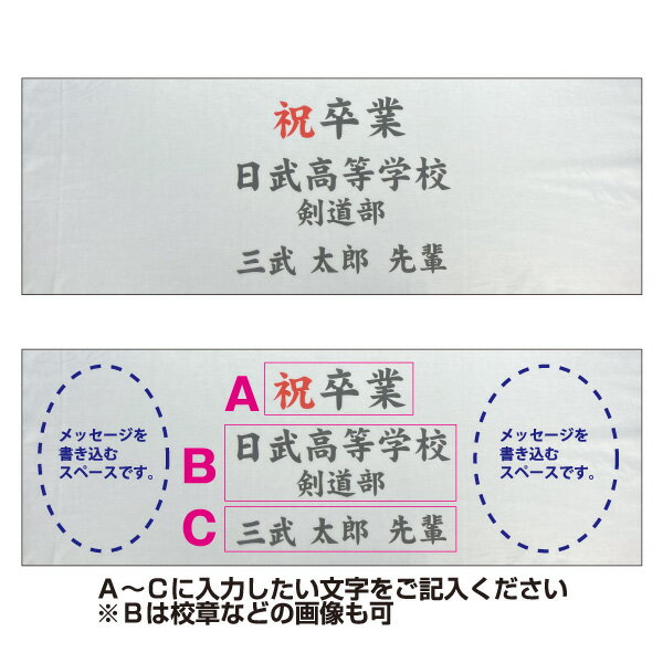 オーダープリント手拭（寄せ書き）面タオル 記念品 プレゼント 名入れ 1枚から注文可能【ネコポス対応】 2