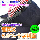 【上級者・試合向】 剣道面 剣道防具 面 龍閃X 6.0m/m十字刺面 【刺繍ネーム無料(3文字まで)】