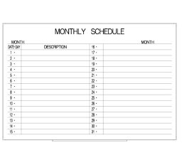 罫引ボード【LT13-004】MONTHLY SCHEDULE（サイズ： 890× 600 ）