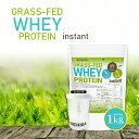 <シェイカー セット> GRASS-FED WHEY PROTEIN instant(イギリス産) 1kg rBSTホルモン剤不使用 甘味料不使用 着色料・香料...