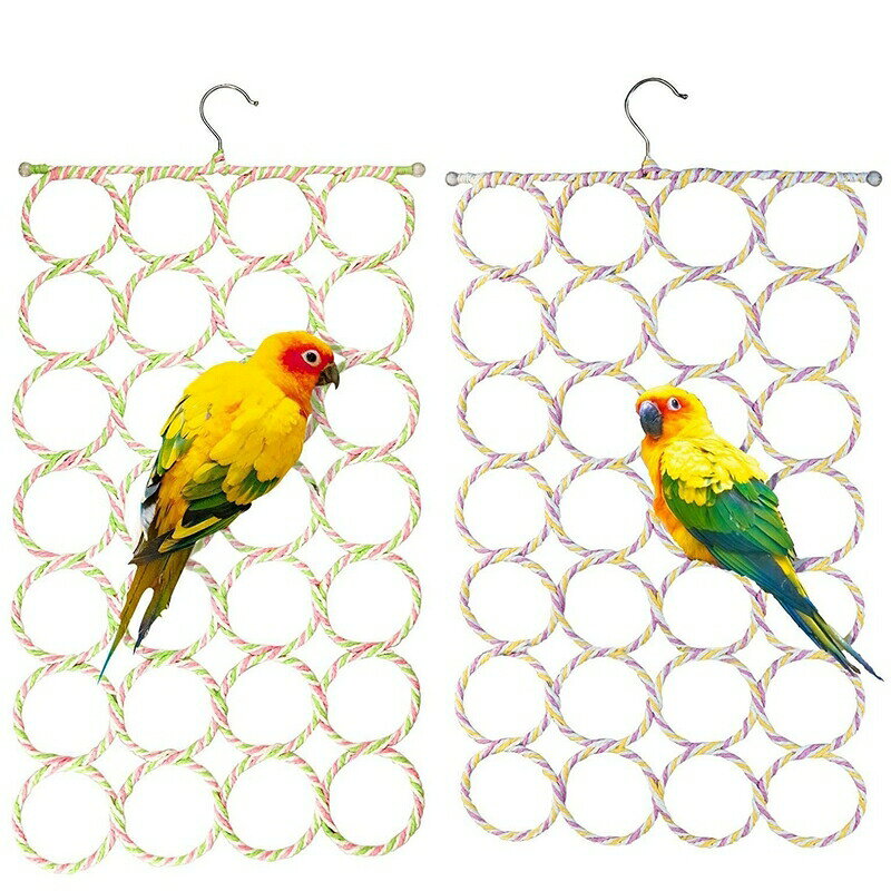送料無料 クライミングネット 鳥 小動物 インコ オウム ハンモック 網 吊り下げ ハ...