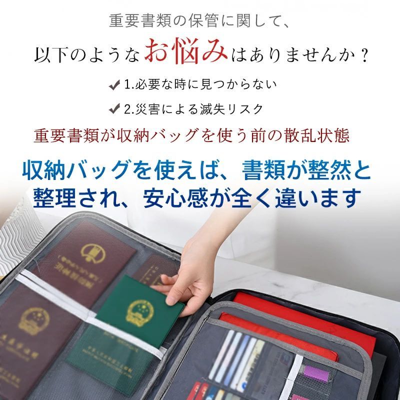 耐火バッグ 3 層式 多層収納 耐火ケース 防火バッグ 貴重品収納 書類ケース 大容量 マルチケース 集金袋 手提げ 手提げ金庫 防災 プライバシー保護 書類保存 小物収納 使いやすい 3 層強 nichijyo-10004279 日常百科 サンプル画像2