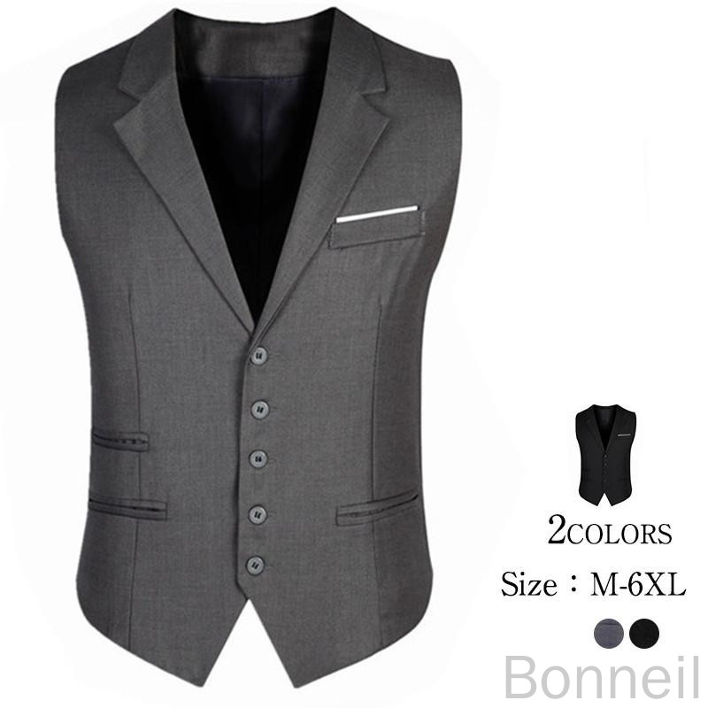Men's Suit Formal Wear Business Vest Slimming Effect Wedding Attire Office Style Collared Vest Commuting Wear High-Class Formal Wear Coordination Business Scene Stylish Vest Formal Style Men's Fashion Suit Vest