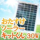 おたすけソーラーキットくん ネクストアグリ ソーラーパネル 30W 充電器 太陽光 15m ケーブル 送料無料