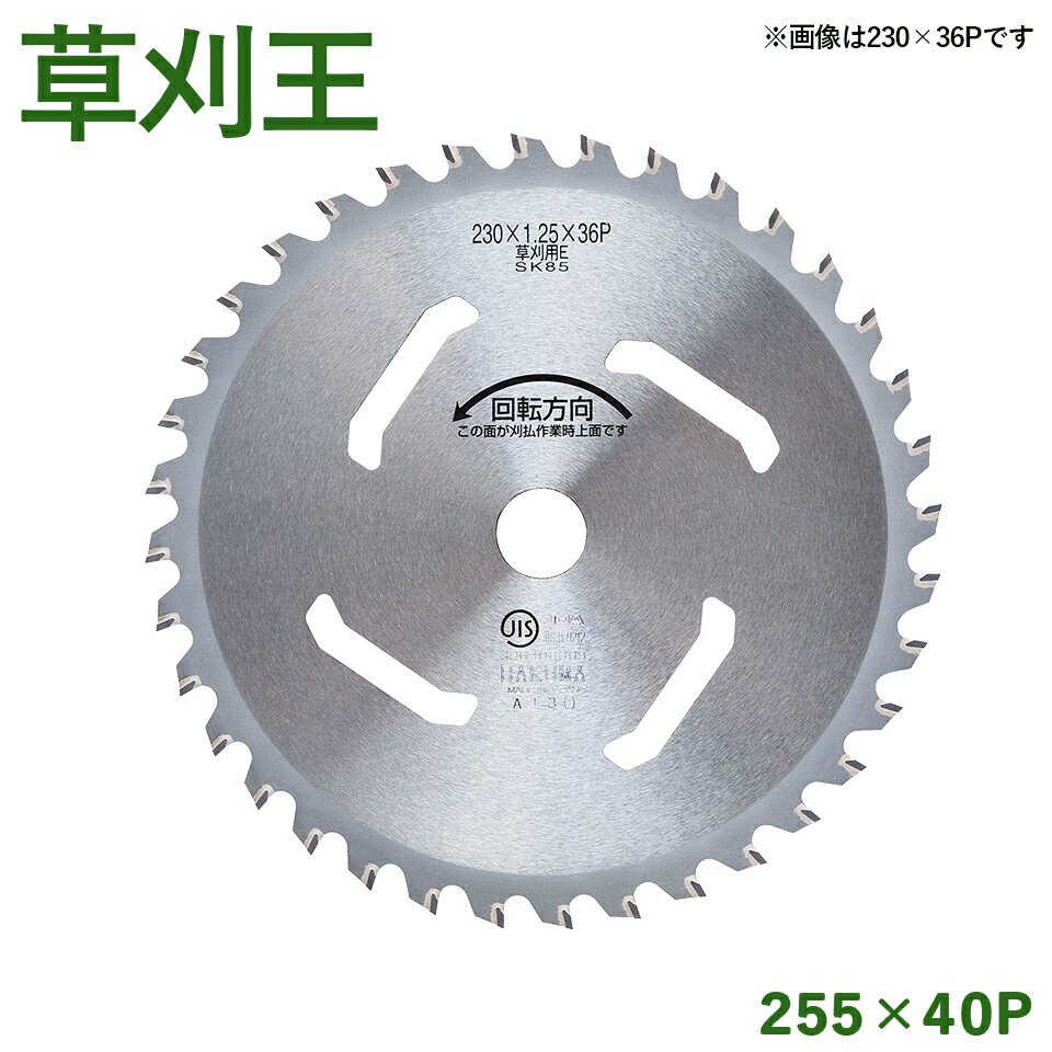 草刈王 チップソー バクマ工業 BAKUMA 255×40P 外径255mm 40枚刃 草刈り 草刈機 刈払機 炭素鋼 V型埋込 中心刃 雑草 JISマーク