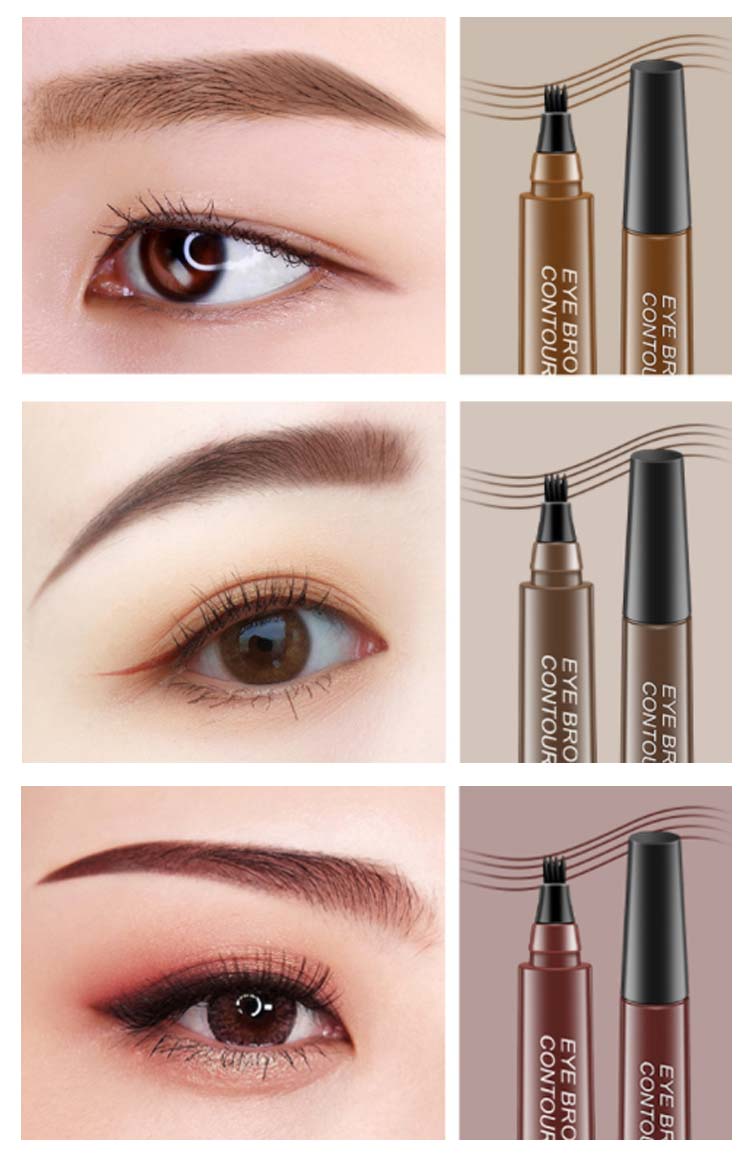 5本セット アイブロウ 眉マスカラ 4本ブラシ ティント フォーク型 眉ティント 落ちない 消えない 落ちない眉 フォーク ウォータープルーフ 眉 筆 眉ペン 眉メイク 描きやすい 自然 ナチュラル インスタ映え