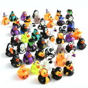50個セット ランダム6CM ハロウィンダック パーティー プレゼント キーキー声 水遊び おもちゃのアヒル 鬼節 アヒルのひな アヒル