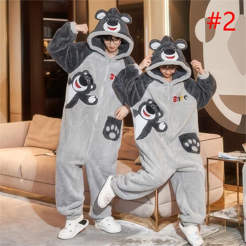 パジャマ カップル レディース 着ぐるみ オールインワン ルームウェア メンズ コスチューム カバーオール ハロウィン もこもこ 可愛い 厚手 男女兼用 厚手 冬