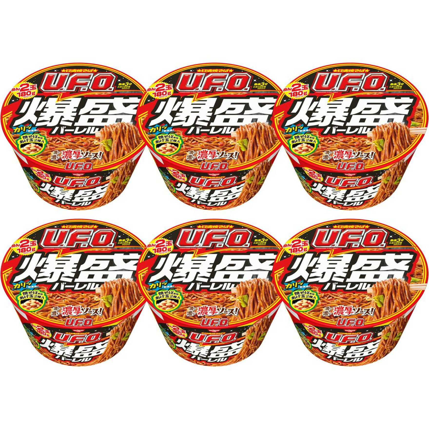 6個入り/ 日清食品 日清焼そばU.F.O. 爆盛バーレル 223gカップのサムネイル